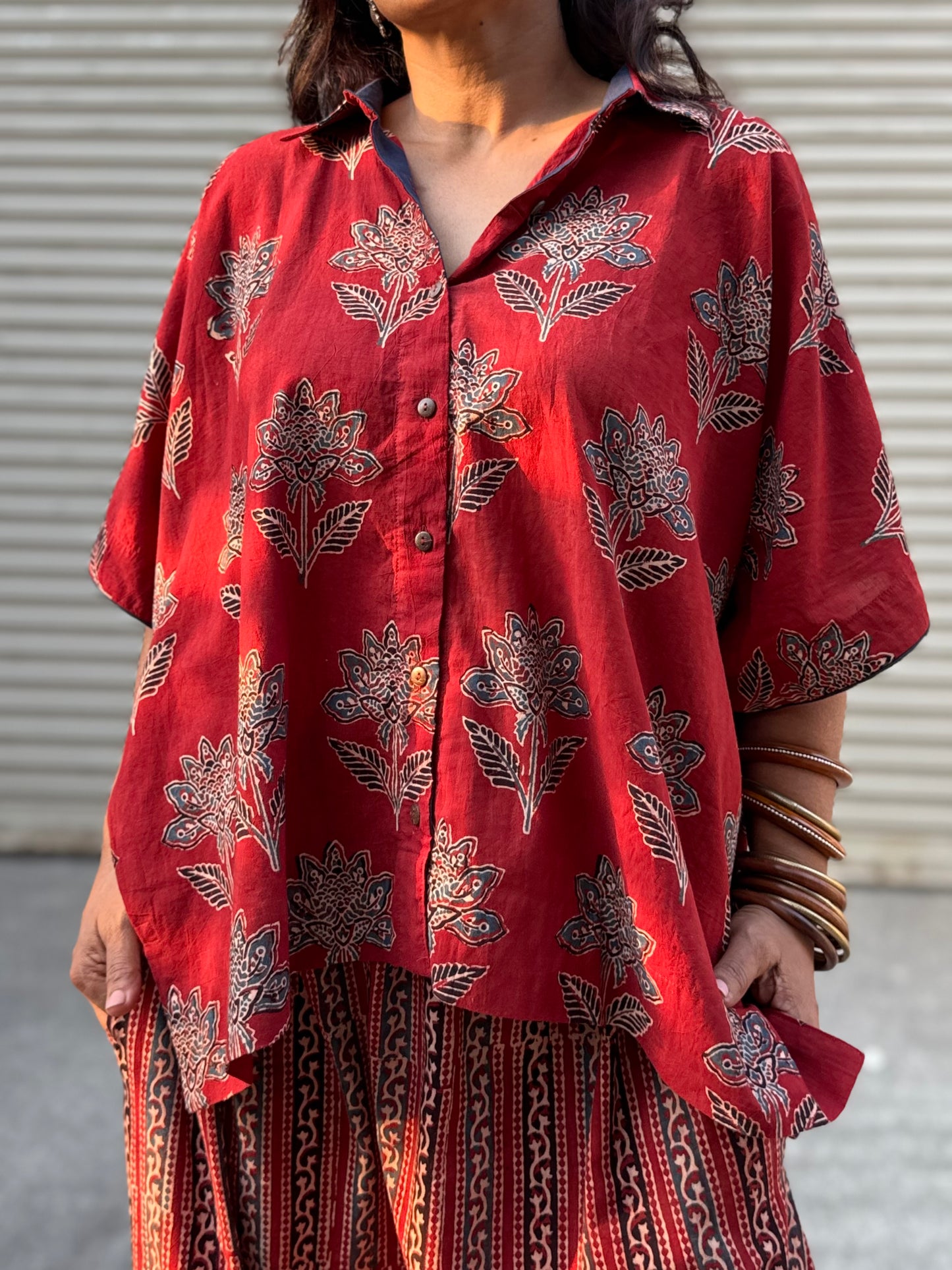Mud Ajrakh Co-ord with Dhoti Skirt (PRE ORDER -45 DAYS)