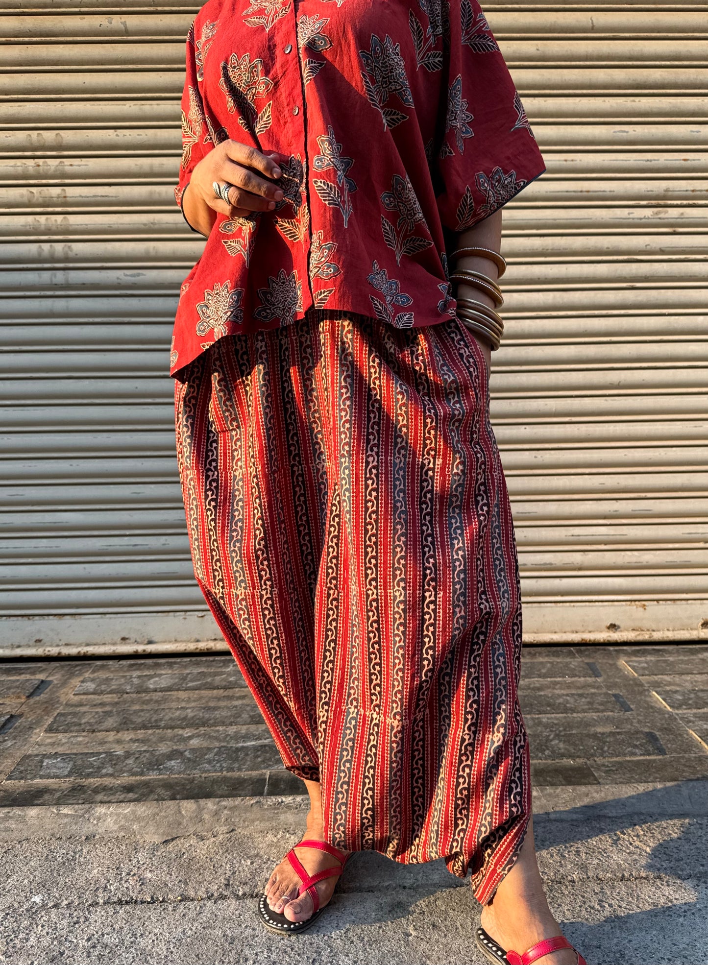 Mud Ajrakh Co-ord with Dhoti Skirt (PRE ORDER -45 DAYS)