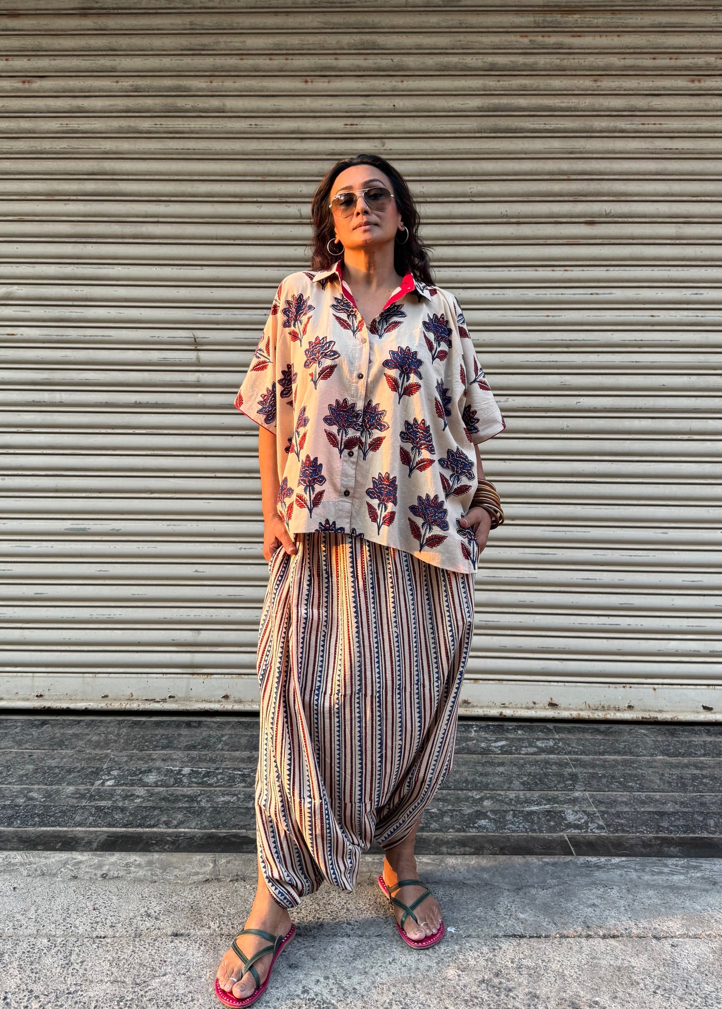 Kora Ajrakh Co-ord with Dhoti Skirt (PRE ORDER -45 DAYS)