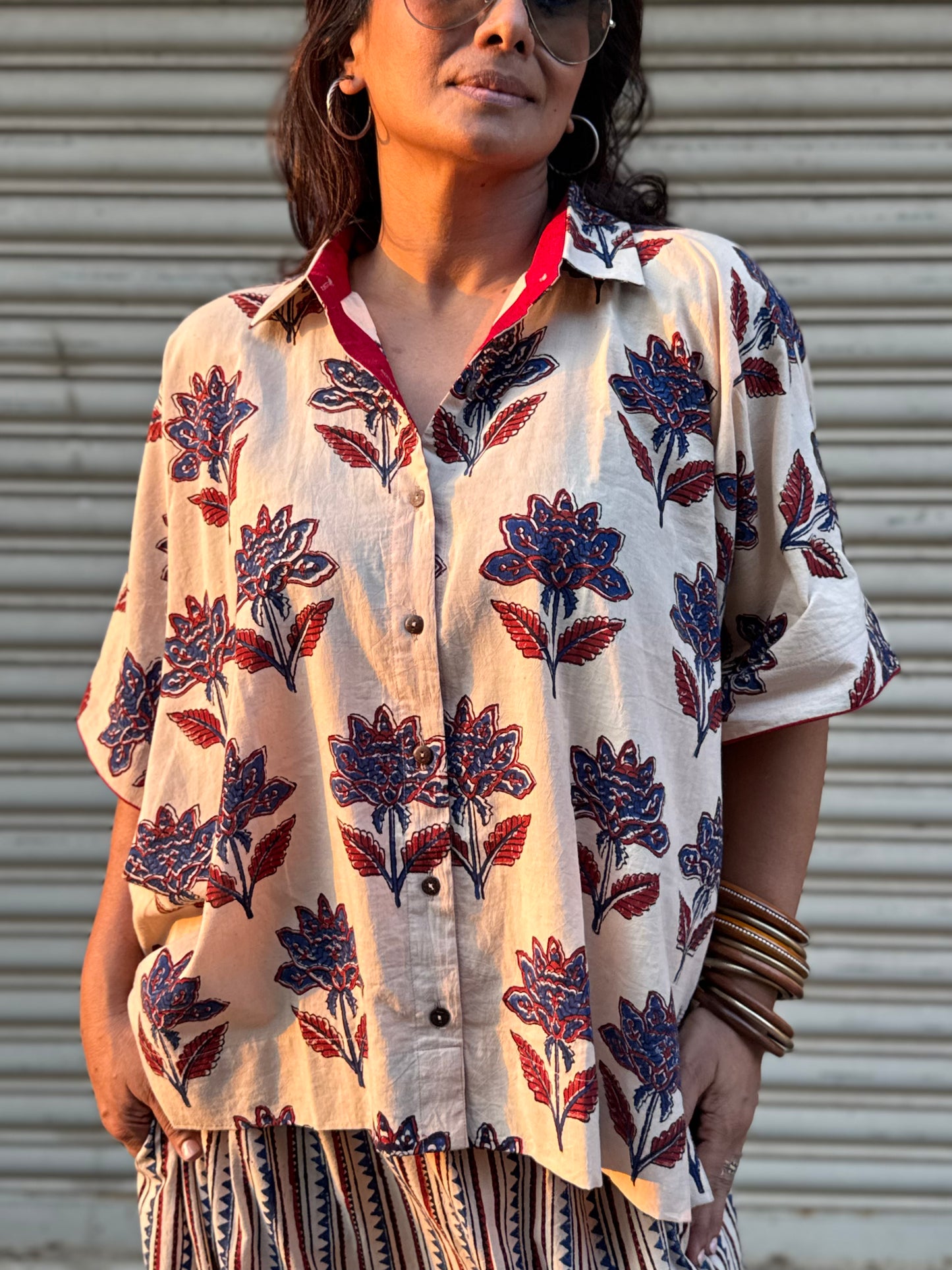 Kora Ajrakh Co-ord with Dhoti Skirt (PRE ORDER -45 DAYS)