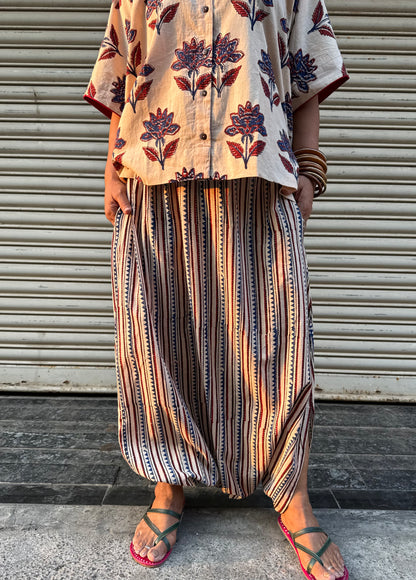 Kora Ajrakh Co-ord with Dhoti Skirt (PRE ORDER -45 DAYS)