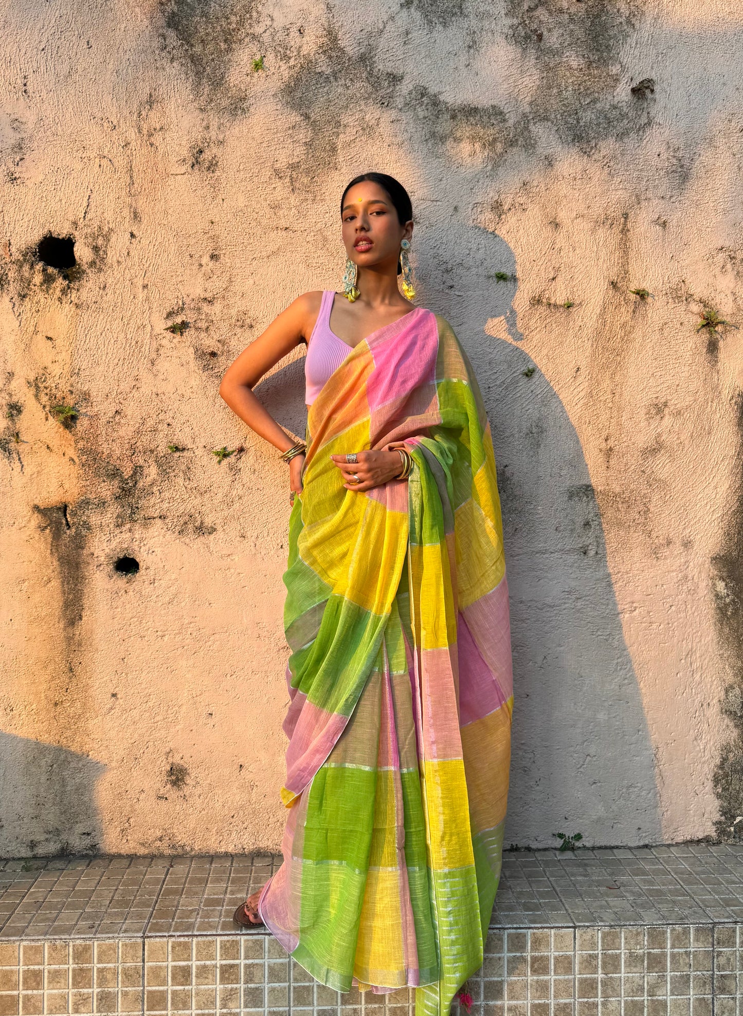 Basanti Linen Cotton Saree
