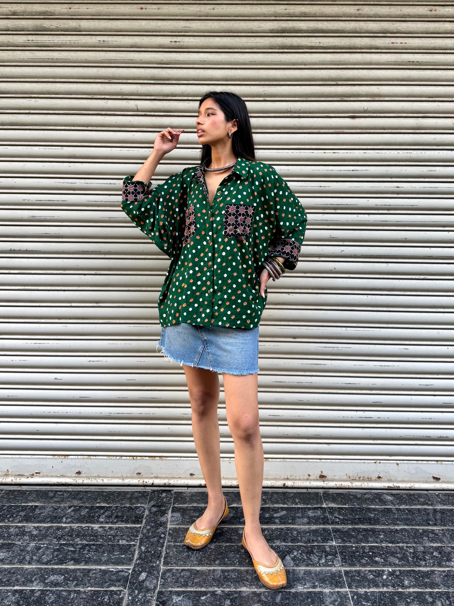 Forrest Bandhani Cotton Shirt