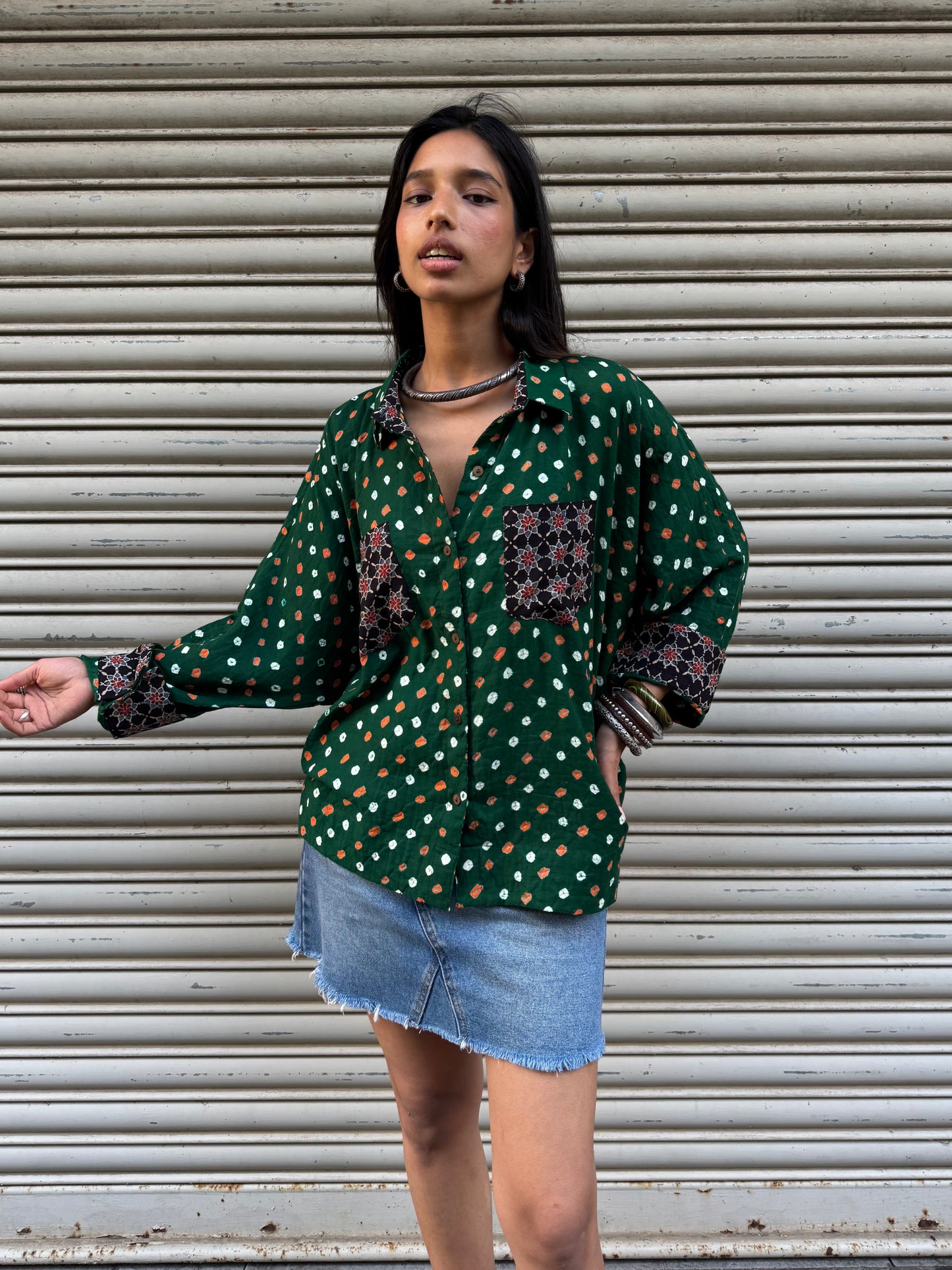 Forrest Bandhani Cotton Shirt