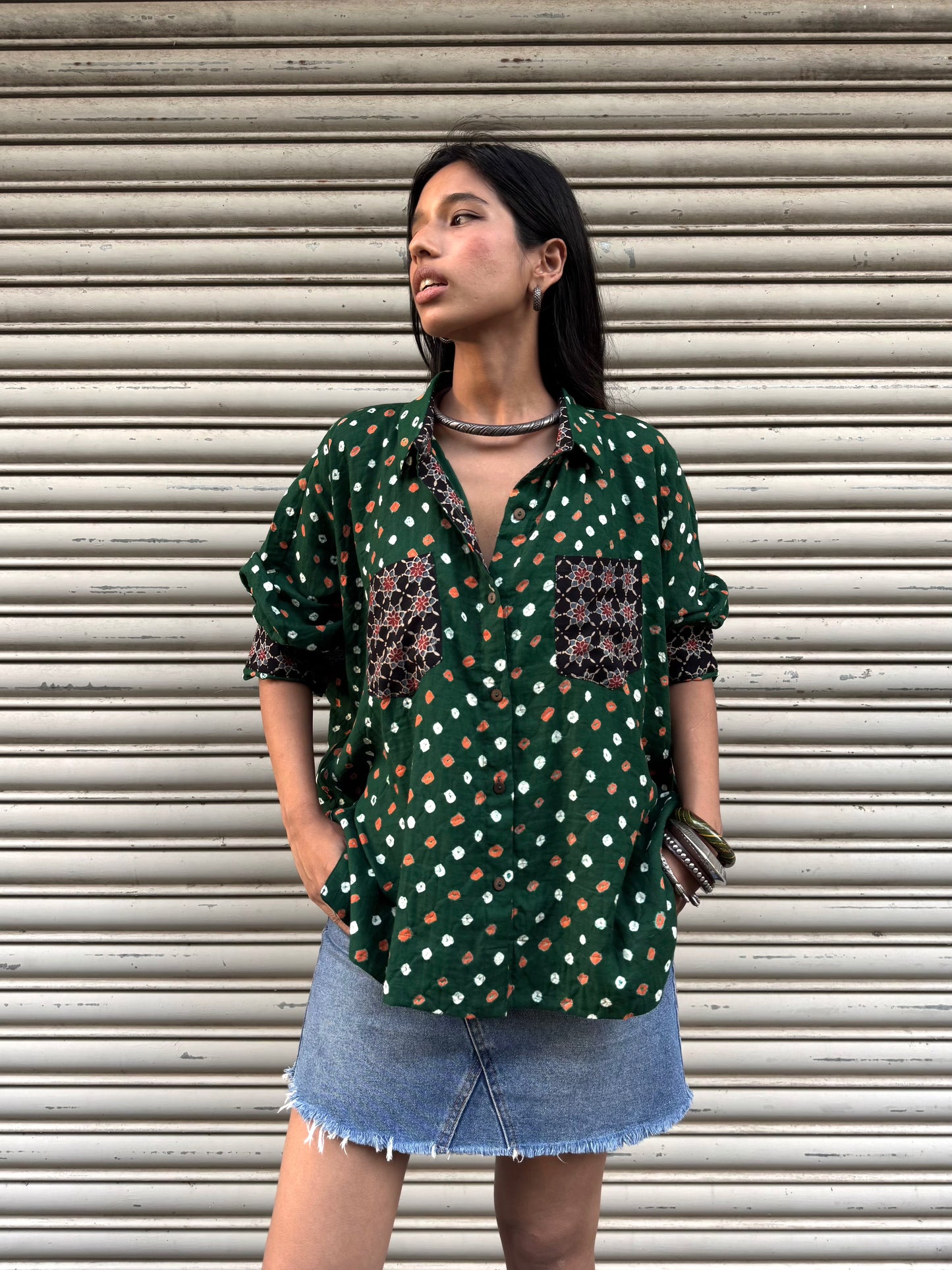 Forrest Bandhani Cotton Shirt