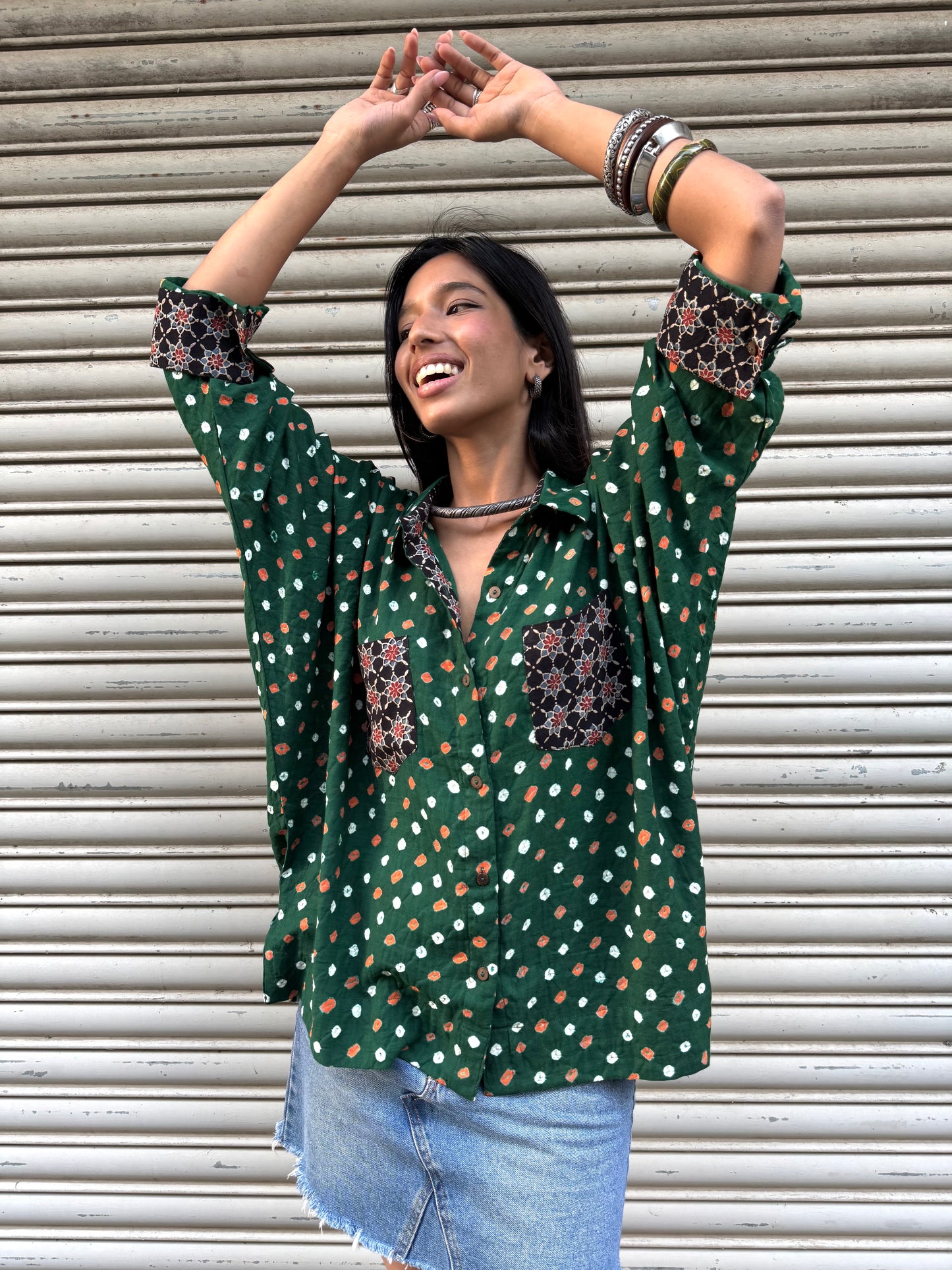 Forrest Bandhani Cotton Shirt