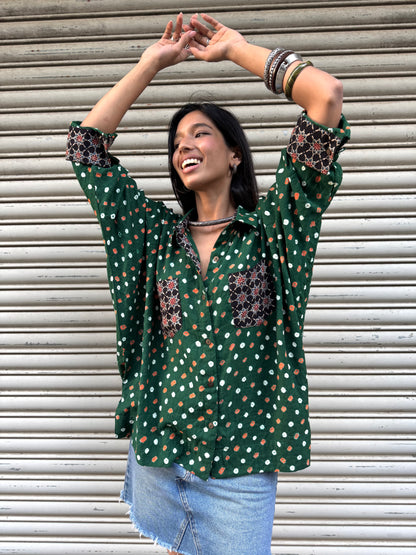 Forrest Bandhani Cotton Shirt