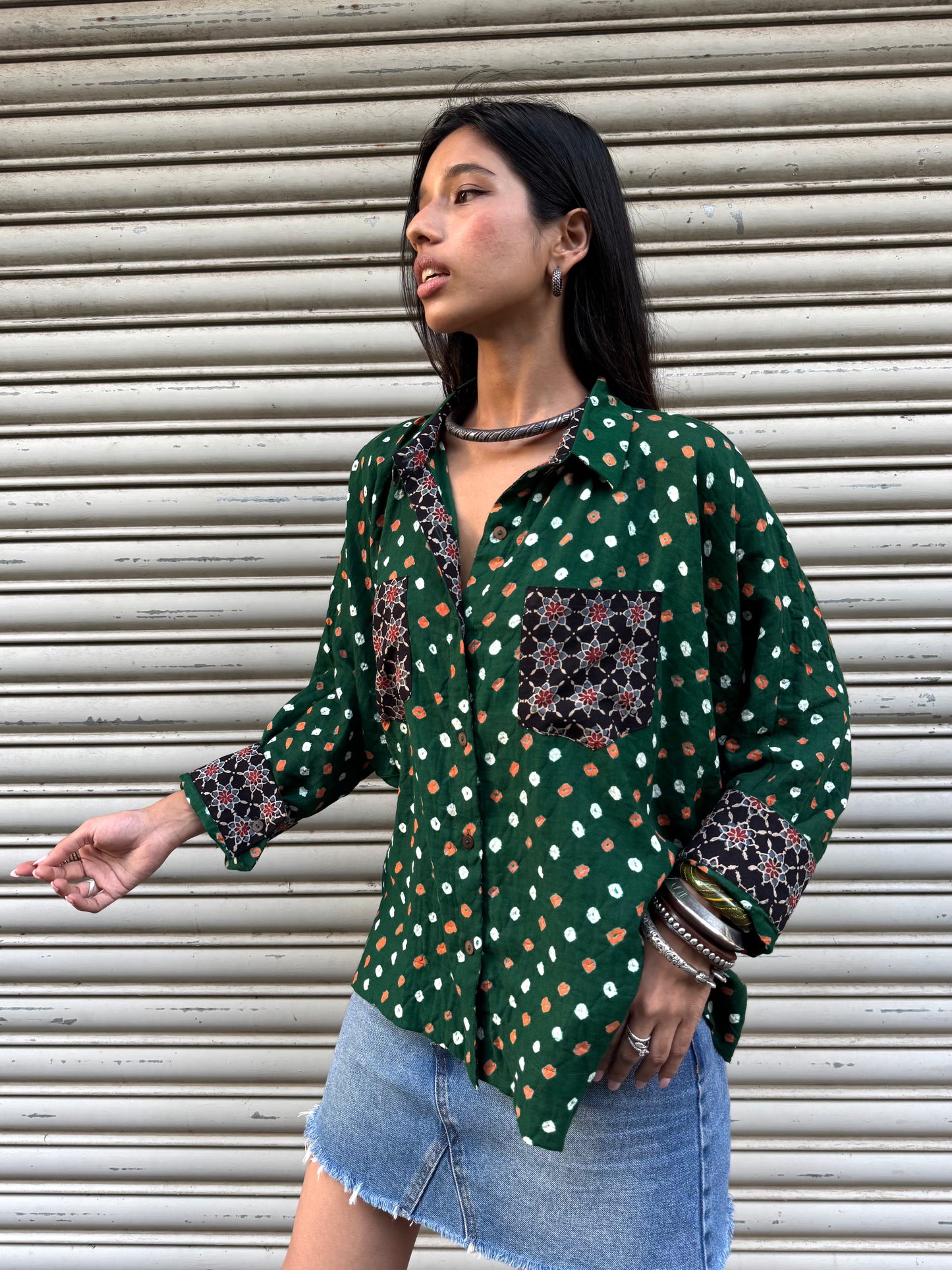 Forrest Bandhani Cotton Shirt