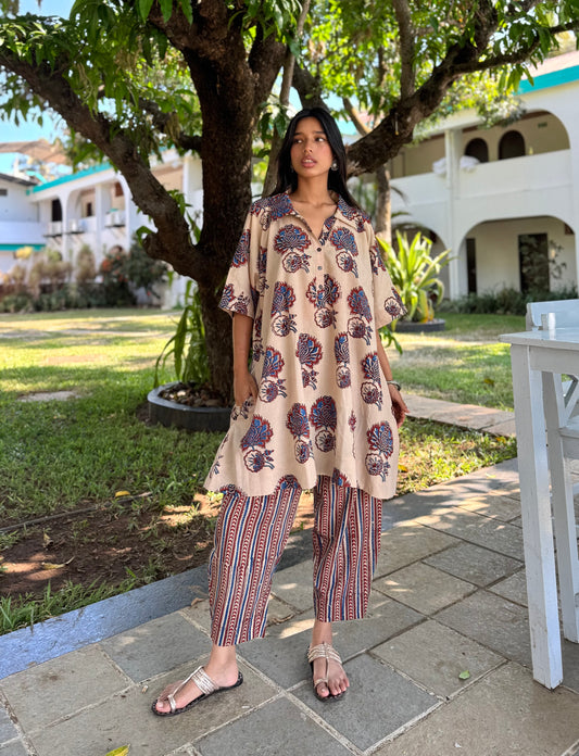 Aabha Ajrakh Co-ord with Afghani Pants