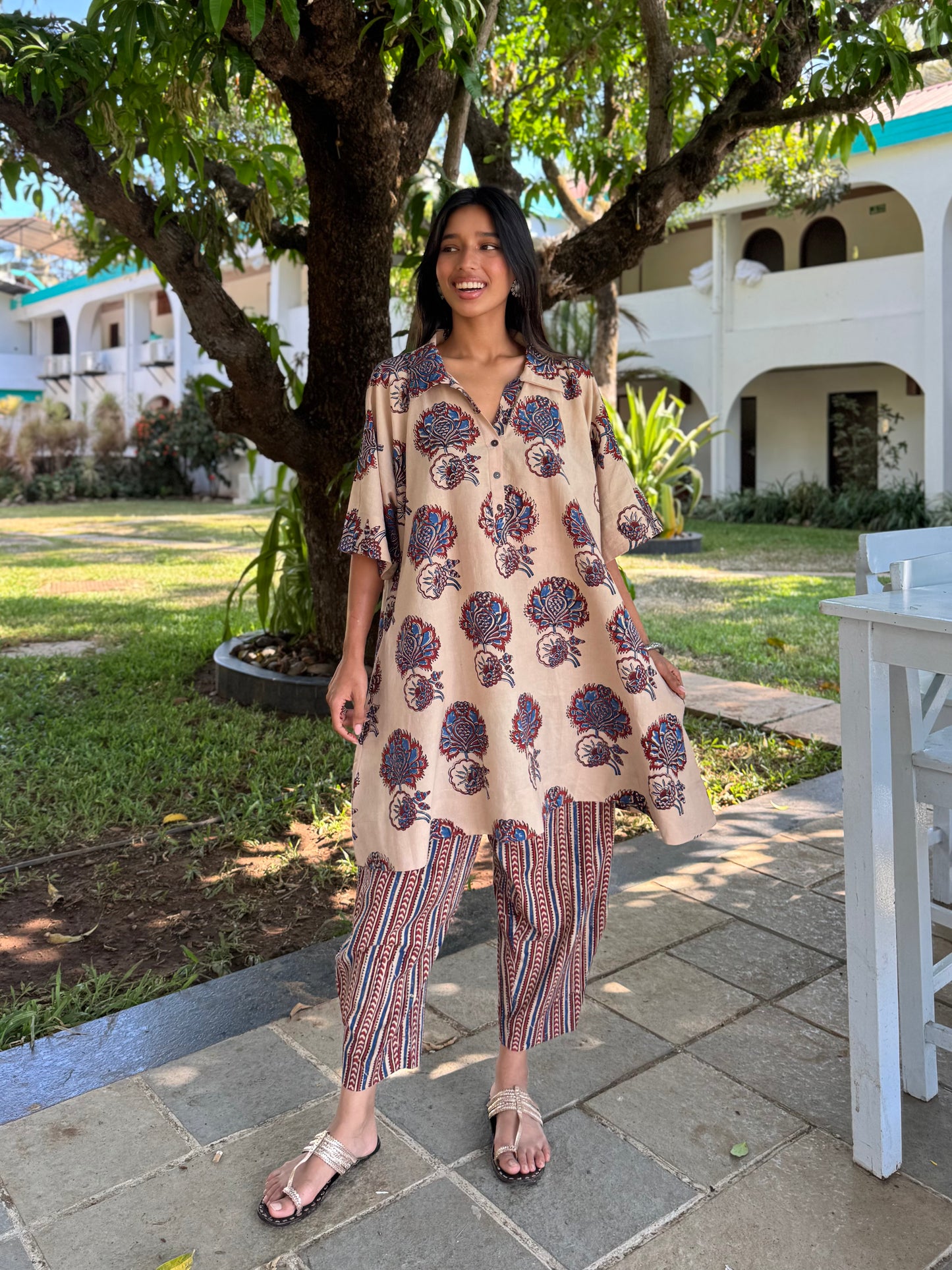 Aabha Ajrakh Co-ord with Afghani Pants