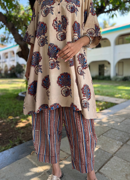 Aabha Ajrakh Co-ord with Afghani Pants