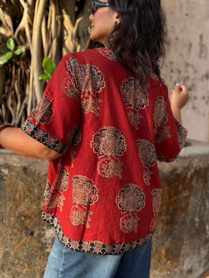 Ruhani Ajrakh Cotton Boxy Top