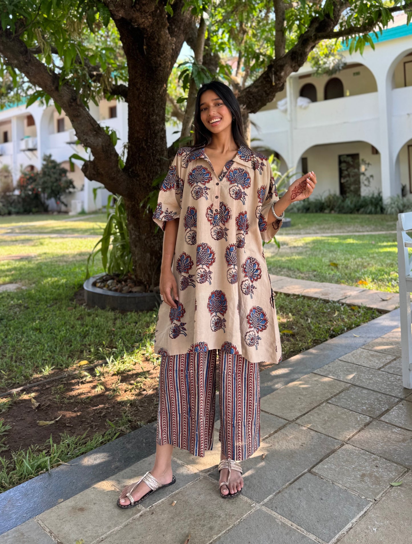 Aabha Ajrakh Co-ord with Culottes