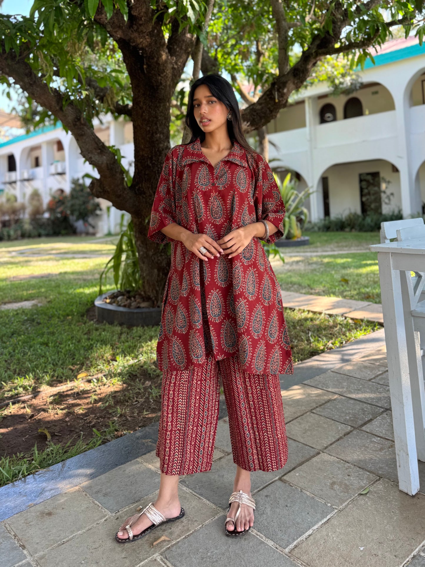 Kumhar Ajrakh Co-ord with Culottes