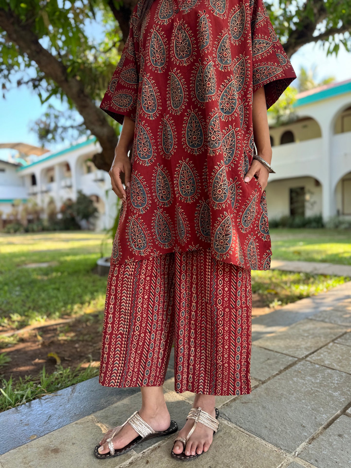 Kumhar Ajrakh Co-ord with Culottes