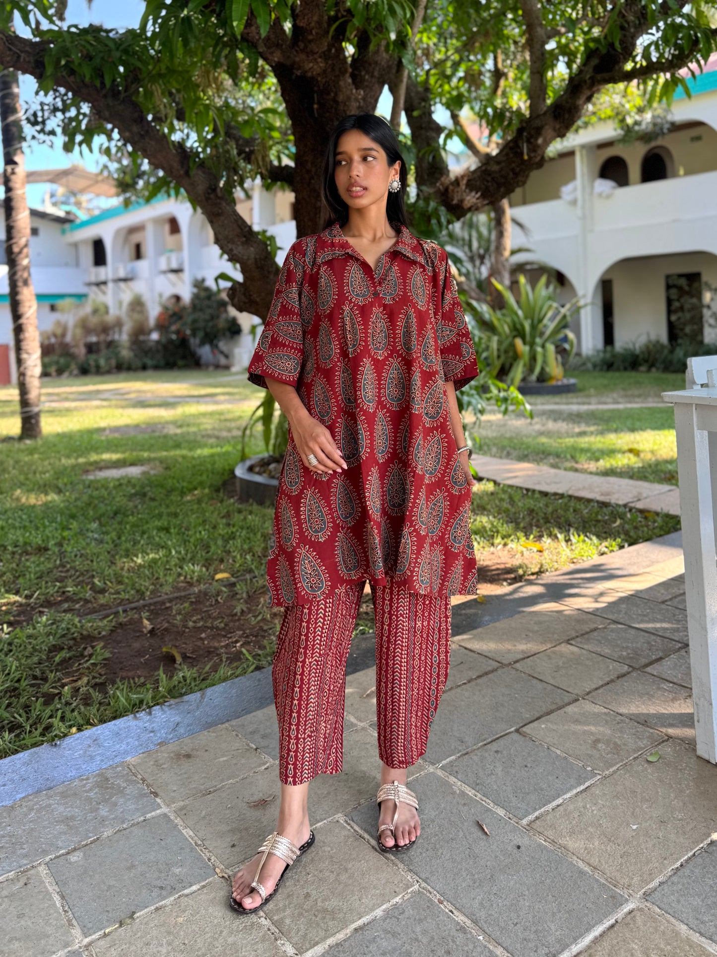 Kumhar Ajrakh Co-ord with Afghani Pants