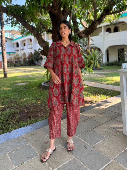 Kumhar Ajrakh Co-ord with Afghani Pants