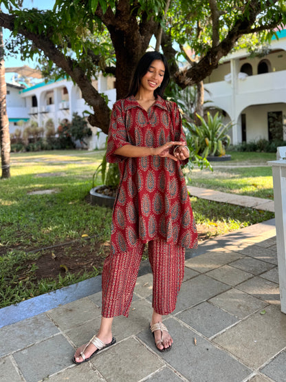 Kumhar Ajrakh Co-ord with Afghani Pants
