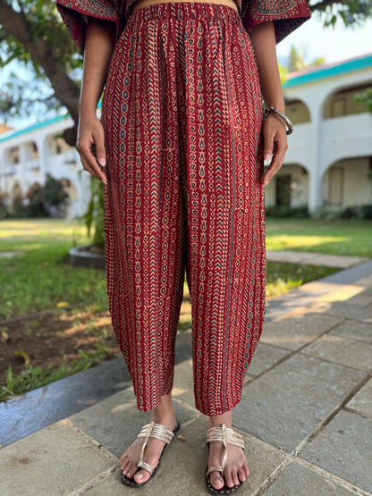 Kumhar Ajrakh Co-ord with Afghani Pants
