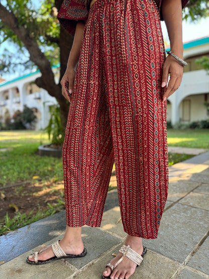 Kumhar Ajrakh Co-ord with Afghani Pants