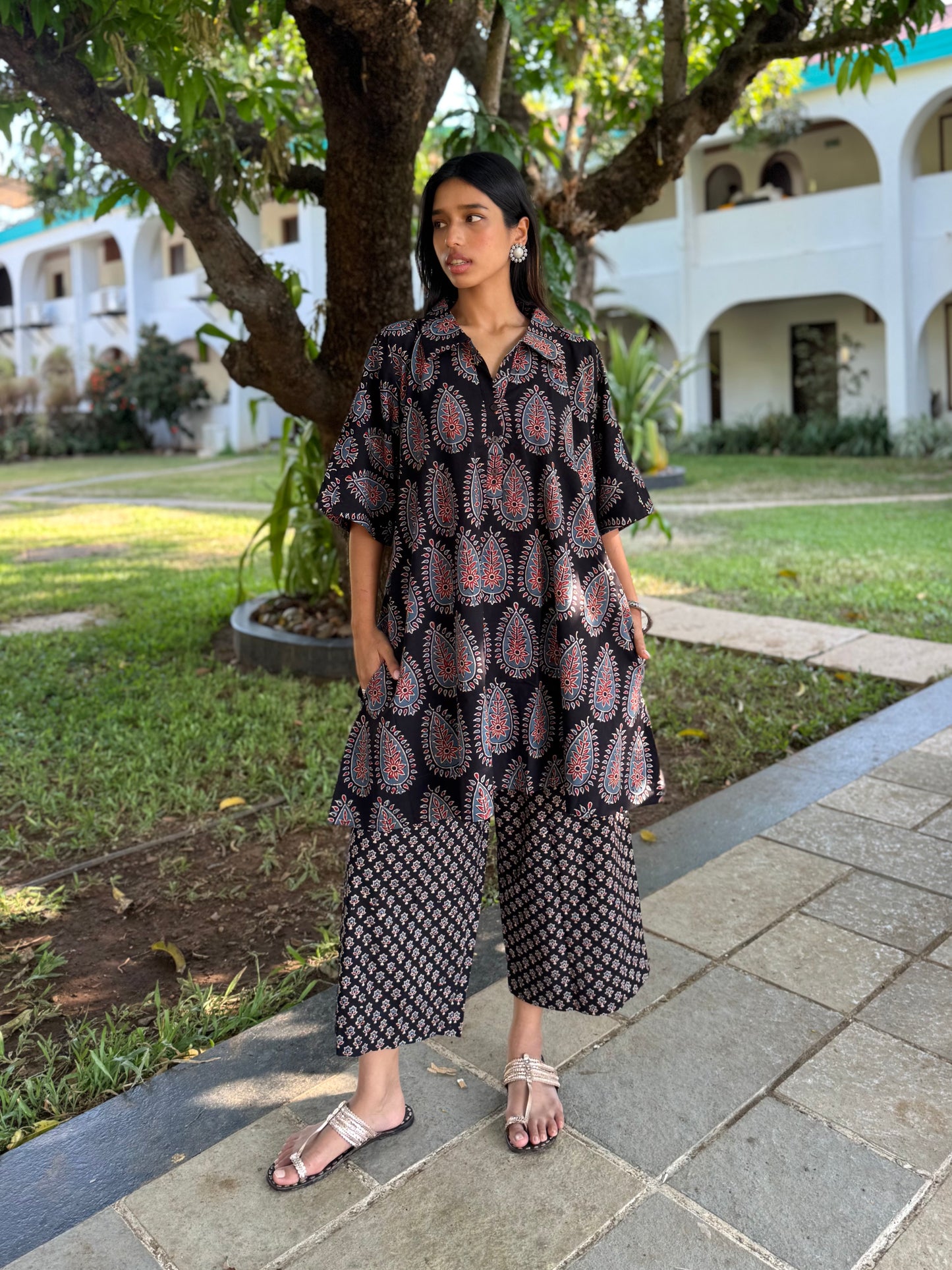 Kaashi Ajrakh Co-ord with Culottes