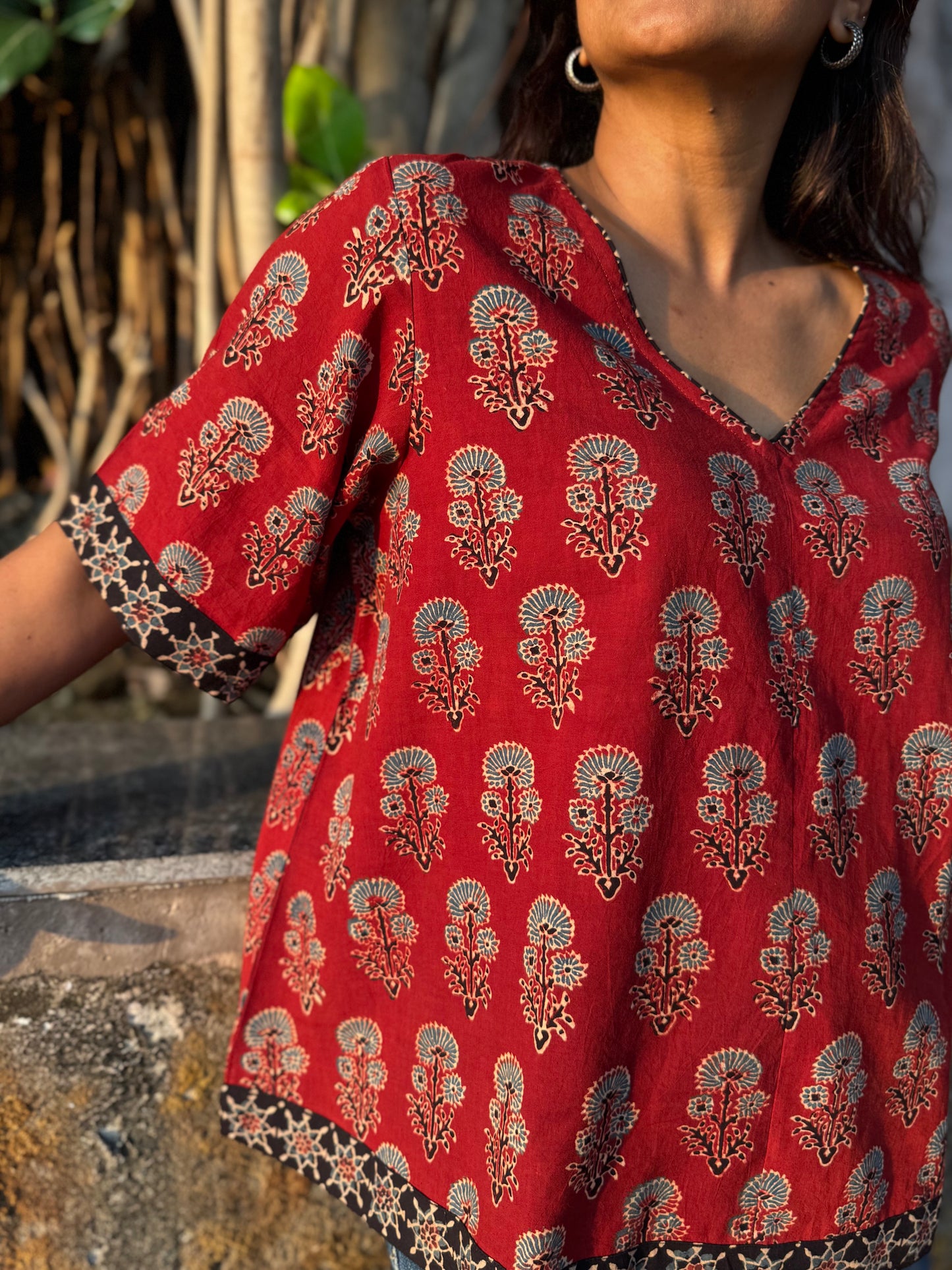 Pammi Ajrakh Cotton Boxy Top