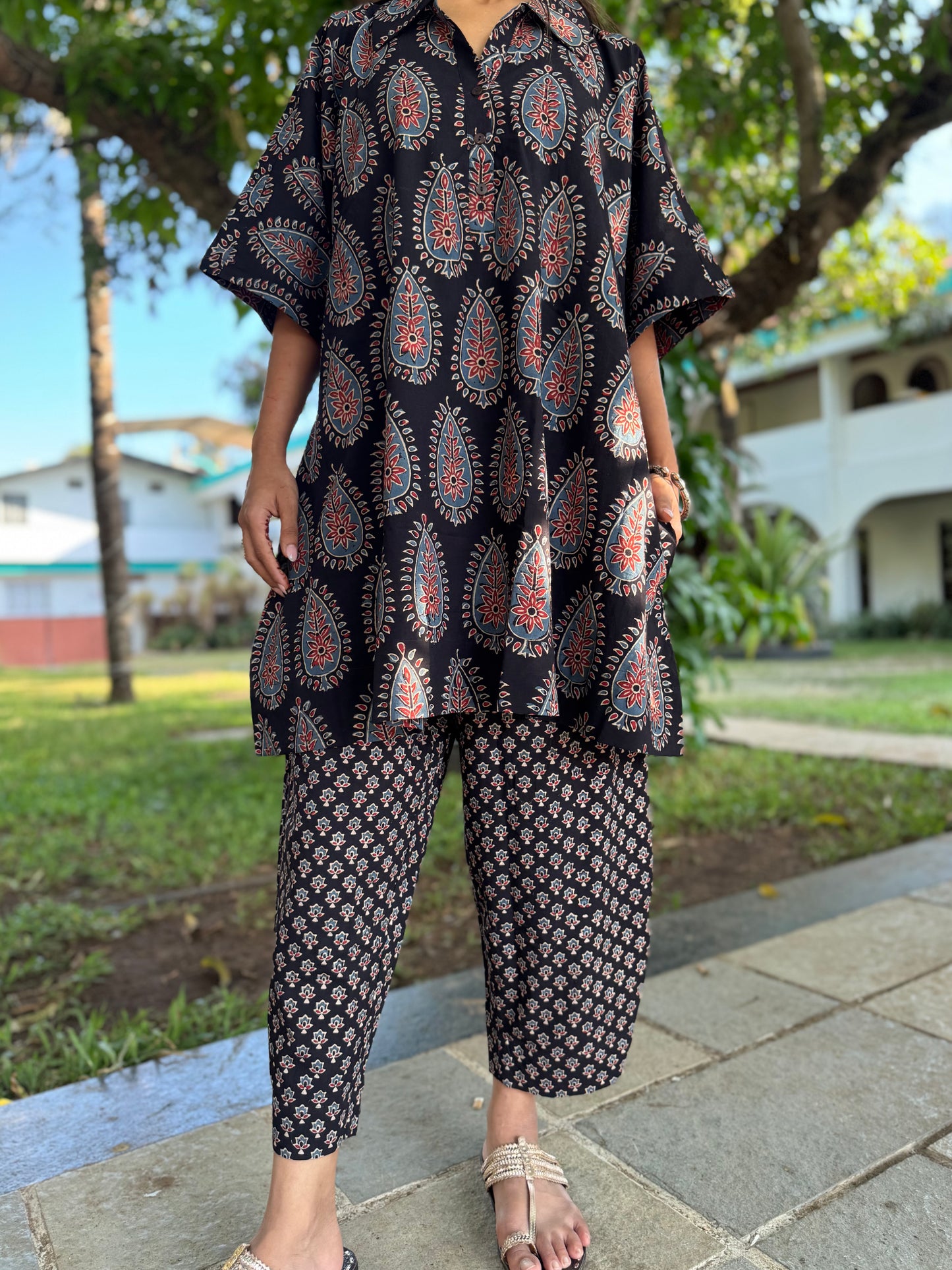 Kaashi Ajrakh Co-ord with Afghani Pants