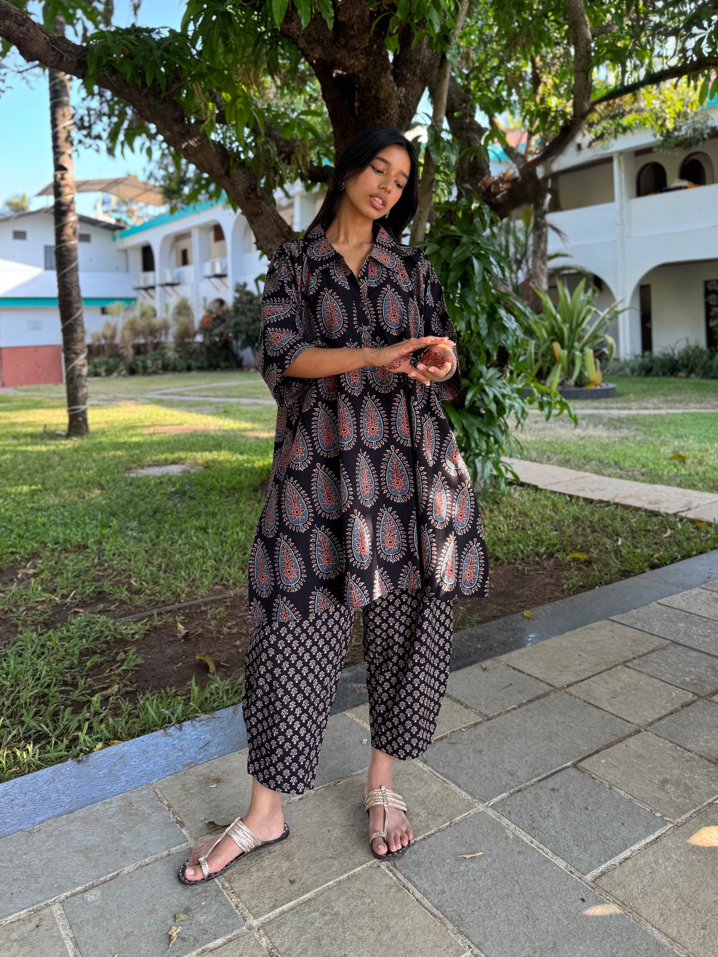 Kaashi Ajrakh Co-ord with Afghani Pants