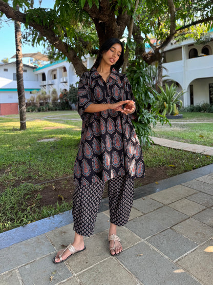 Kaashi Ajrakh Co-ord with Afghani Pants