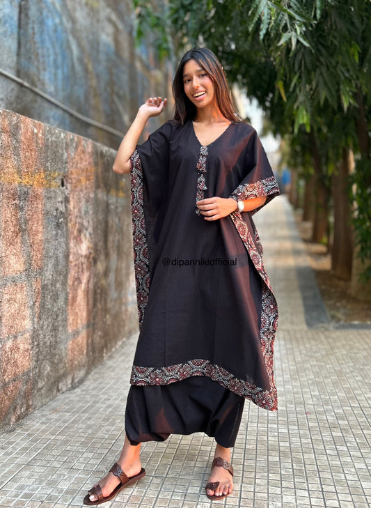 Black Kaftan dhoti set