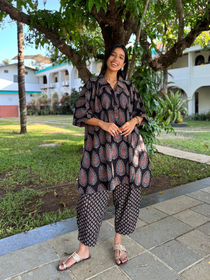 Kaashi Ajrakh Co-ord with Afghani Pants