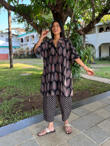 Kaashi Ajrakh Co-ord with Afghani Pants