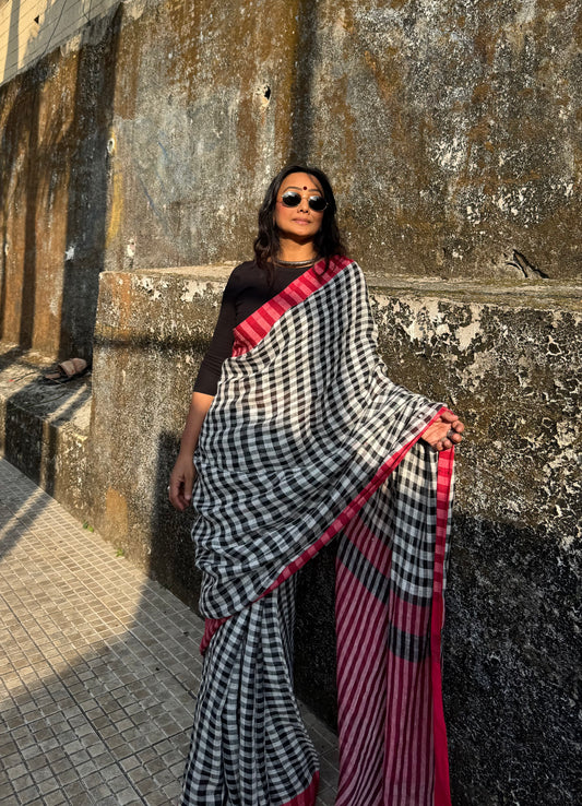 Gamcha Linen Cotton Saree