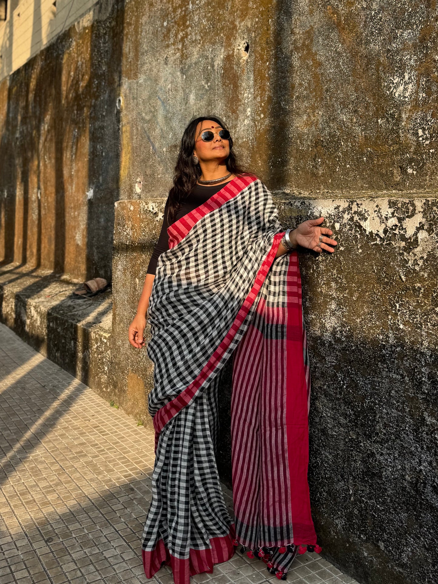 Gamcha Linen Cotton Saree