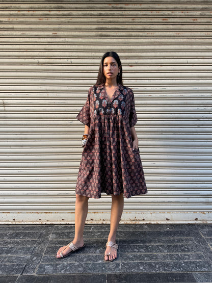Espresso Chulbuli Cotton Dress (READY TO DISPATCH)