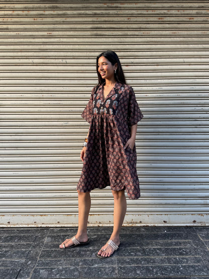 Espresso Chulbuli Cotton Dress (READY TO DISPATCH)