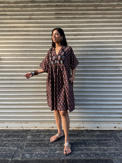 Espresso Chulbuli Cotton Dress (READY TO DISPATCH)