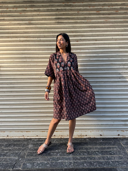 Espresso Chulbuli Cotton Dress (READY TO DISPATCH)