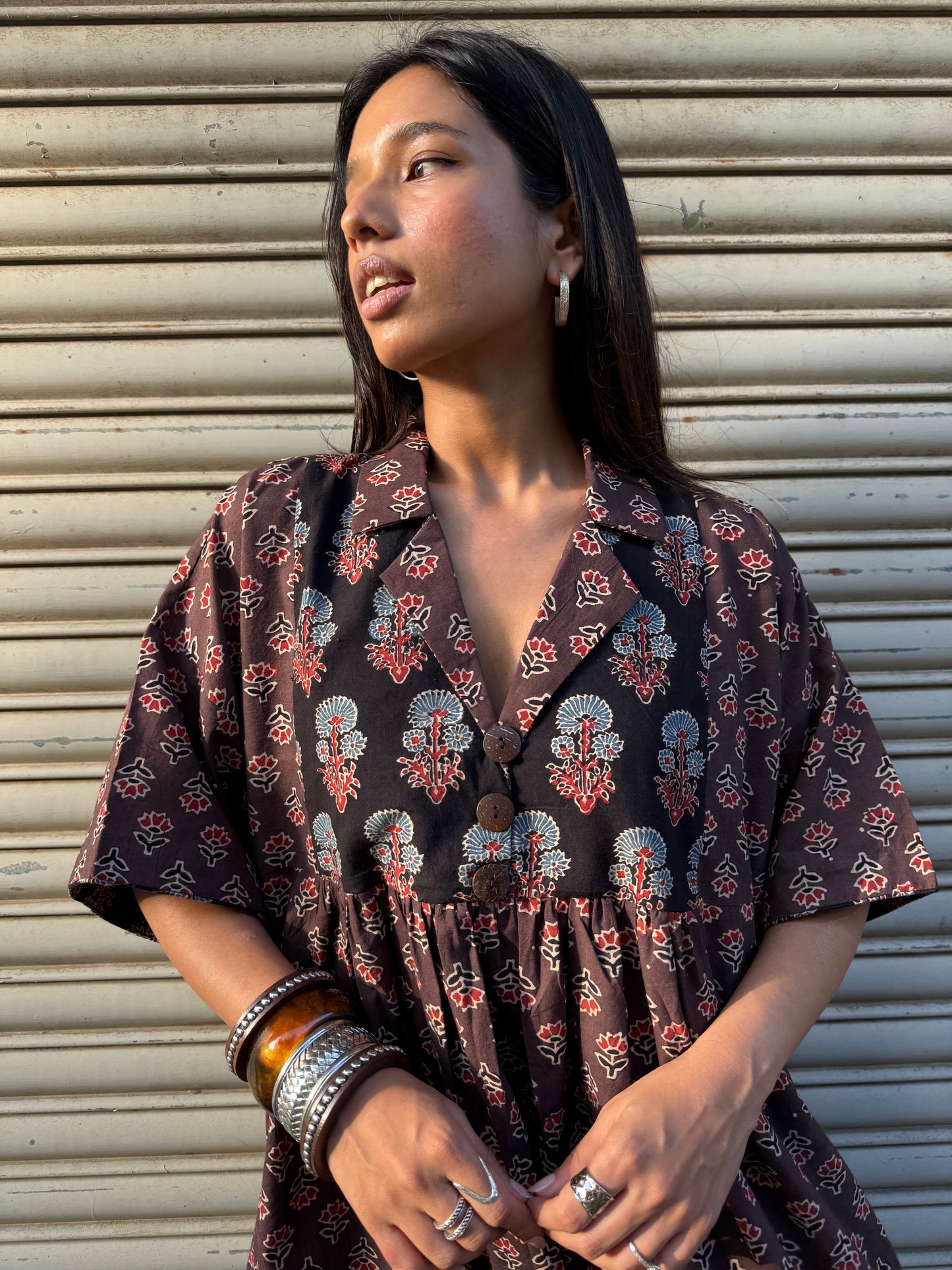Espresso Chulbuli Cotton Dress (READY TO DISPATCH)