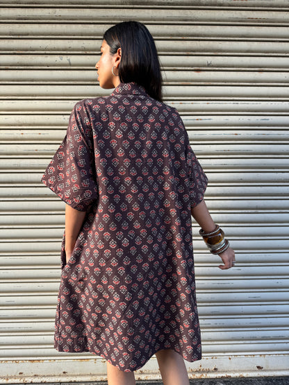 Espresso Chulbuli Cotton Dress (READY TO DISPATCH)