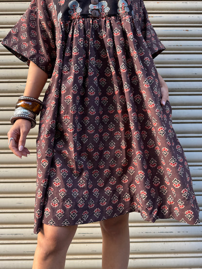 Espresso Chulbuli Cotton Dress (READY TO DISPATCH)