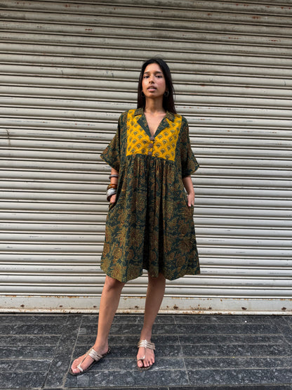 Olive Chulbuli Cotton Dress (READY TO DISPATCH)