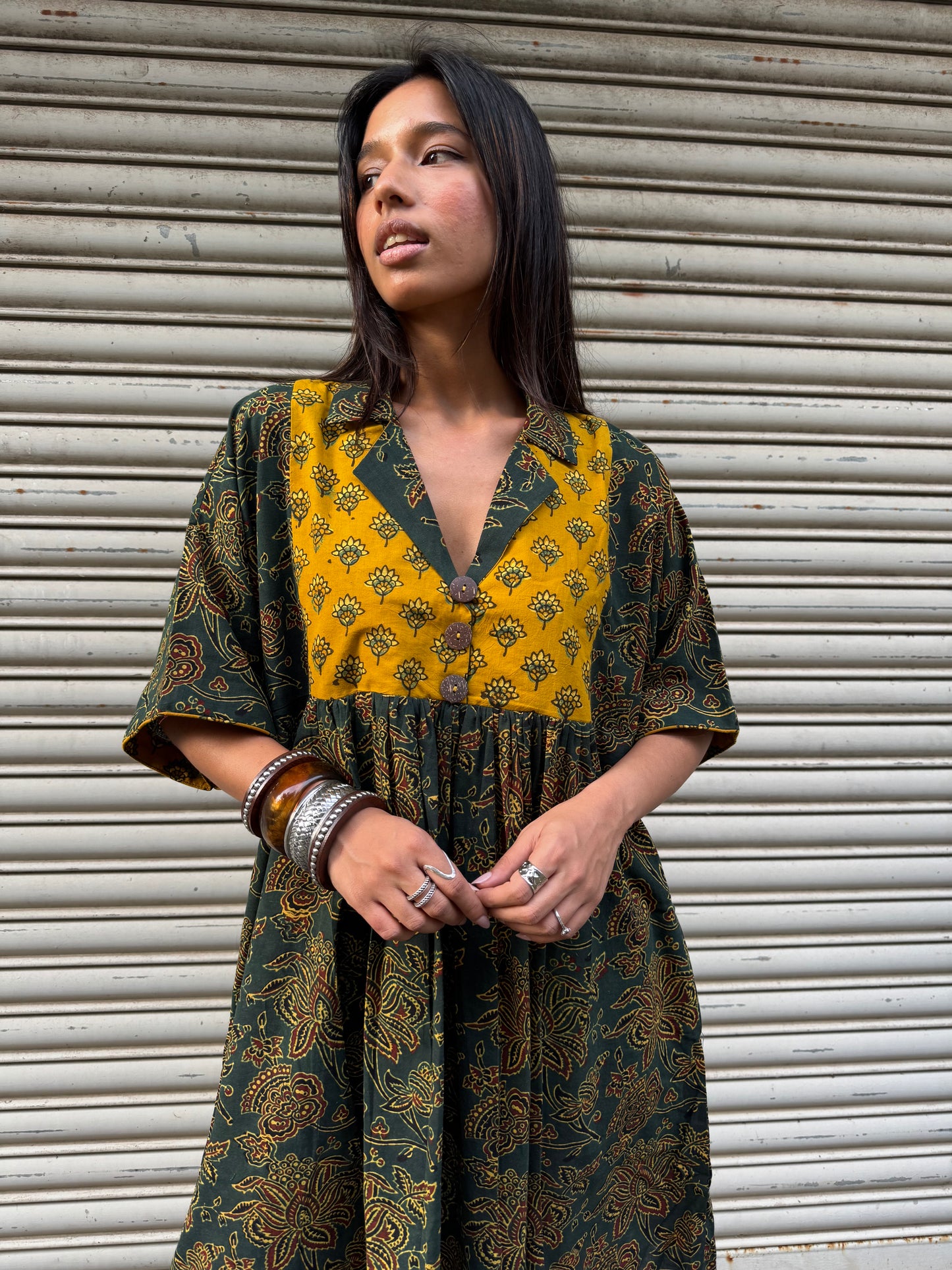 Olive Chulbuli Cotton Dress (READY TO DISPATCH)