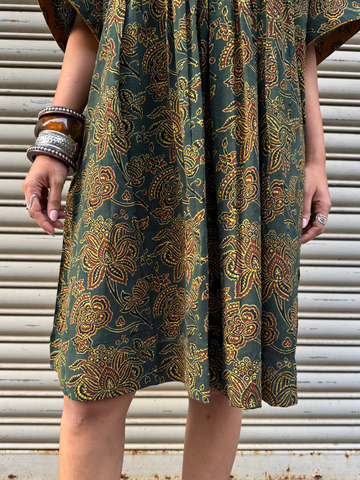 Olive Chulbuli Cotton Dress (READY TO DISPATCH)