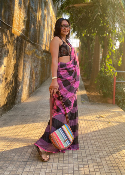 Candyfloss Gamcha saree
