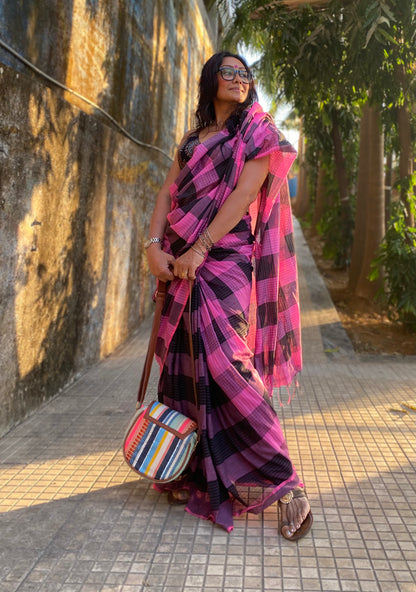 Candyfloss Gamcha saree
