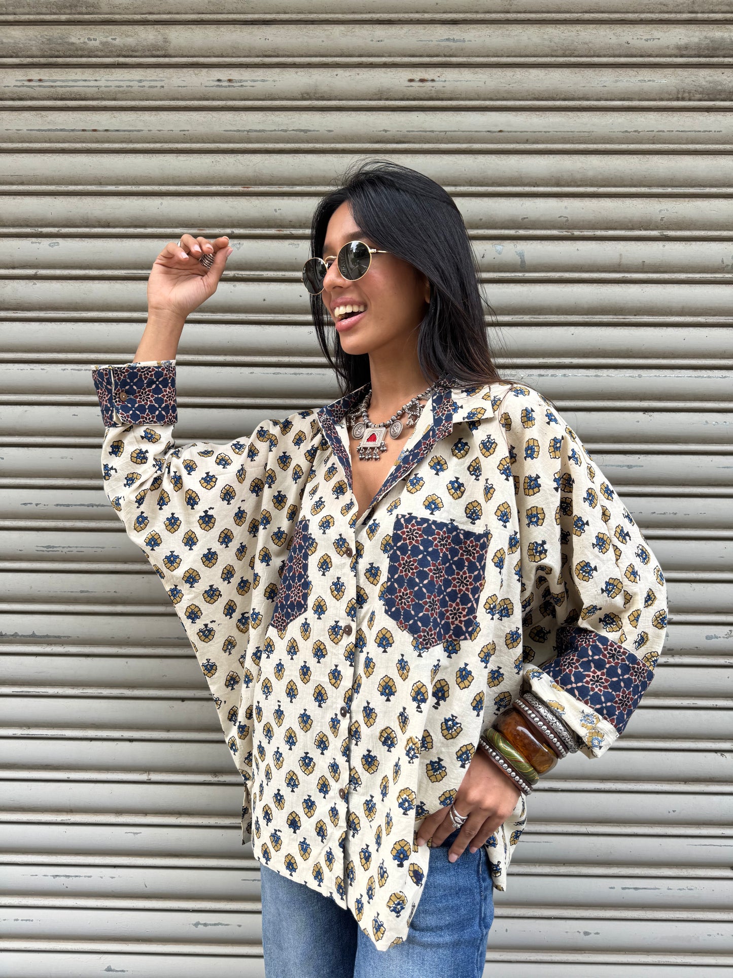 Malai Ajrakh Cotton Shirt