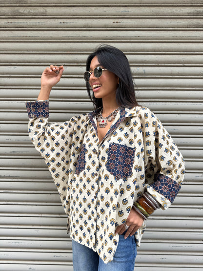 Malai Ajrakh Cotton Shirt