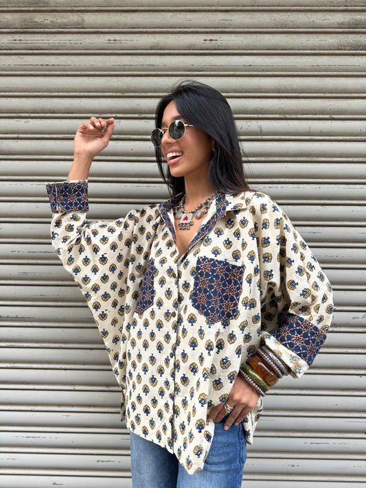 Malai Ajrakh Cotton Shirt