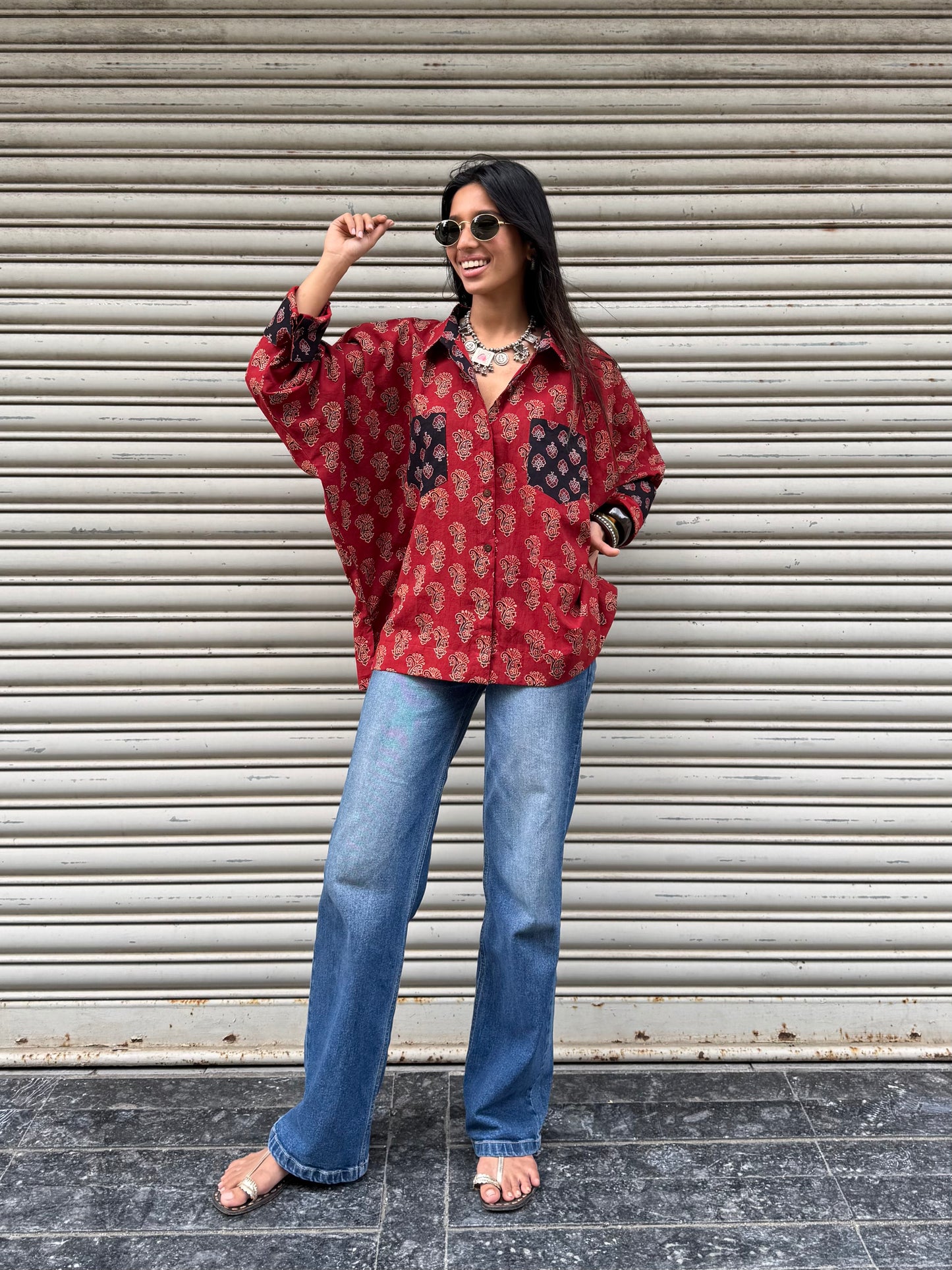 Ambi Ajrakh Cotton Shirt